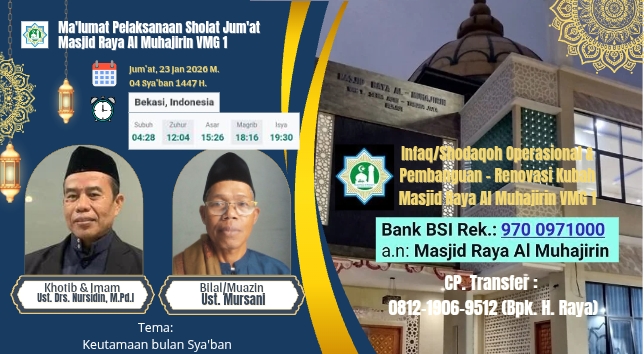 Ma'lumat Jumat, 23 Januari 2026 M/ 04 Sya'ban 1447 H