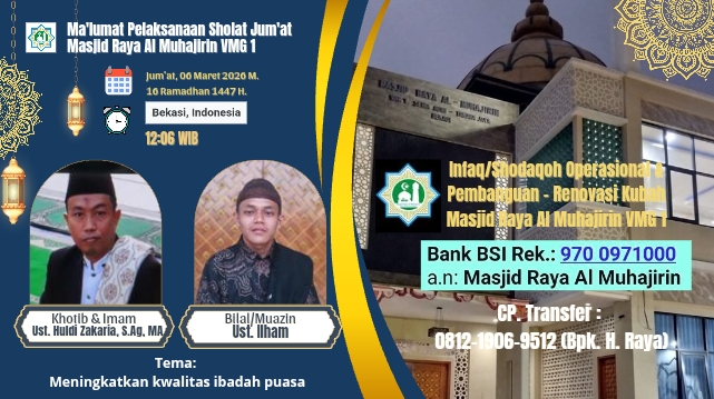 Ma'lumat Jumat, 6 Maret 2026 M/ 16 Ramadhan 1447 H